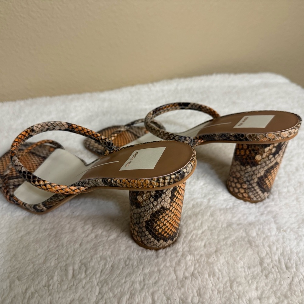 Dolce Vita Brown Snakeskin Heels - Picture 12 of 13